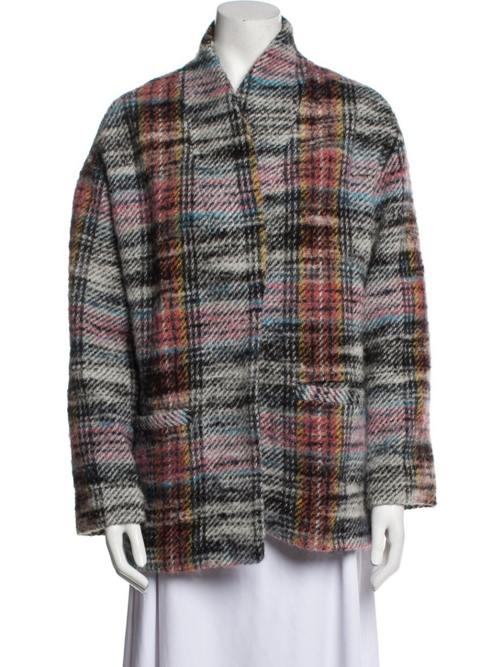ba&sh Multicolor Plaid Women's Sweater Coat